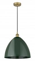 Innovations Lighting 616-1P-BB-MBD-16-GR-LED - Plymouth - 1 Light - 16 inch - Brushed Brass - Cord hung - Mini Pendant