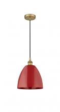 Innovations Lighting 616-1P-BB-MBD-9-RD - Plymouth - 1 Light - 9 inch - Brushed Brass - Cord hung - Mini Pendant