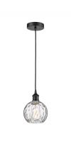 Innovations Lighting 616-1P-BK-G1215-6 - Athens Water Glass - 1 Light - 6 inch - Matte Black - Cord hung - Mini Pendant
