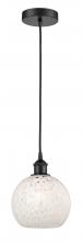 Innovations Lighting 616-1P-BK-G1216-8WM - White Mouchette - 1 Light - 8 inch - Matte Black - Cord Hung - Mini Pendant