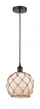 Innovations Lighting 616-1P-OB-G121-8RB - Farmhouse Rope - 1 Light - 8 inch - Oil Rubbed Bronze - Cord hung - Mini Pendant