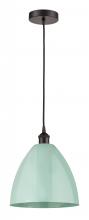 Innovations Lighting 616-1P-OB-MBD-12-SF - Plymouth - 1 Light - 12 inch - Oil Rubbed Bronze - Cord hung - Mini Pendant