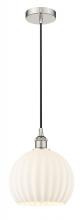 Innovations Lighting 616-1P-PN-G1217-10WV - White Venetian - 1 Light - 10 inch - Polished Nickel - Cord Hung - Mini Pendant