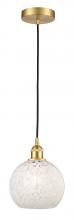 Innovations Lighting 616-1P-SG-G1216-8WM - White Mouchette - 1 Light - 8 inch - Satin Gold - Cord Hung - Mini Pendant