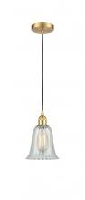  616-1P-SG-G2811 - Hanover - 1 Light - 6 inch - Satin Gold - Cord hung - Mini Pendant