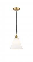 Innovations Lighting 616-1P-SG-GBC-81 - Berkshire - 1 Light - 8 inch - Satin Gold - Mini Pendant