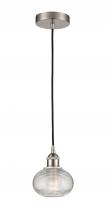 Innovations Lighting 616-1P-SN-G555-6CL - Ithaca - 1 Light - 6 inch - Brushed Satin Nickel - Cord hung - Mini Pendant