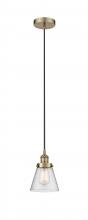 Innovations Lighting 616-1PH-AB-G64 - Cone - 1 Light - 6 inch - Antique Brass - Cord hung - Mini Pendant