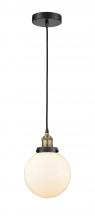 Innovations Lighting 616-1PH-BAB-G201-8 - Beacon - 1 Light - 8 inch - Black Antique Brass - Cord hung - Mini Pendant