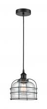 Innovations Lighting 616-1PH-BK-G72-CE - Bell Cage - 1 Light - 9 inch - Matte Black - Multi Pendant