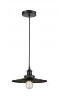  616-1PH-BK-MFR-BK-12 - Appalachian - 1 Light - 12 inch - Matte Black - Cord hung - Mini Pendant