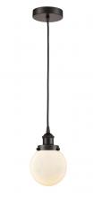 Innovations Lighting 616-1PH-OB-G201-6 - Beacon - 1 Light - 6 inch - Oil Rubbed Bronze - Cord hung - Mini Pendant