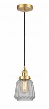 Innovations Lighting 616-1PH-SG-G142 - Chatham - 1 Light - 7 inch - Satin Gold - Cord hung - Mini Pendant