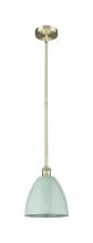 Innovations Lighting 616-1S-AB-MBD-9-SF - Plymouth - 1 Light - 9 inch - Antique Brass - Cord hung - Mini Pendant