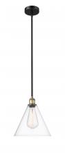 Innovations Lighting 616-1S-BAB-GBC-122 - Berkshire - 1 Light - 12 inch - Black Antique Brass - Cord hung - Mini Pendant