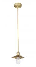  616-1S-BB-M17-BB - Scallop - 1 Light - 8 inch - Brushed Brass - Stem Hung - Mini Pendant