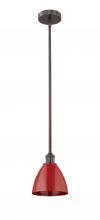 Innovations Lighting 616-1S-OB-MBD-75-RD - Plymouth - 1 Light - 8 inch - Oil Rubbed Bronze - Cord hung - Mini Pendant