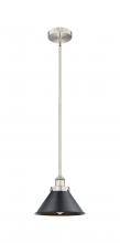 Innovations Lighting 616-1SH-SN-M10-BK - Briarcliff - 1 Light - 10 inch - Brushed Satin Nickel - Stem hung - Mini Pendant
