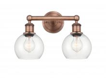 Innovations Lighting 616-2W-AC-G122-6 - Athens - 2 Light - 15 inch - Antique Copper - Bath Vanity Light
