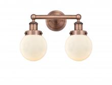 Innovations Lighting 616-2W-AC-G201-6 - Beacon - 2 Light - 15 inch - Antique Copper - Bath Vanity Light