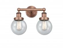 Innovations Lighting 616-2W-AC-G204-6 - Beacon - 2 Light - 15 inch - Antique Copper - Bath Vanity Light