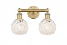 Innovations Lighting 616-2W-BB-G1216-6WM - White Mouchette - 2 Light - 15 inch - Brushed Brass - Bath Vanity Light