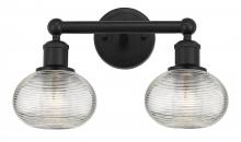 Innovations Lighting 616-2W-BK-G555-6CL - Ithaca - 2 Light - 15 inch - Matte Black - Bath Vanity Light