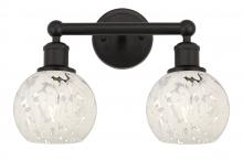 Innovations Lighting 616-2W-OB-G1216-6WM - White Mouchette - 2 Light - 15 inch - Oil Rubbed Bronze - Bath Vanity Light