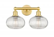 Innovations Lighting 616-2W-SG-G555-8CL - Ithaca - 2 Light - 17 inch - Satin Gold - Bath Vanity Light