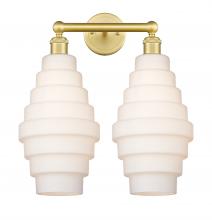  616-2W-SG-G671-8 - Cascade - 2 Light - 17 inch - Satin Gold - Bath Vanity Light