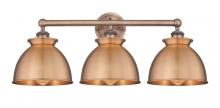 Innovations Lighting 616-3W-AC-M14-AC - Adirondack - 3 Light - 26 inch - Antique Copper - Bath Vanity Light
