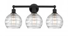 Innovations Lighting 616-3W-BK-G1213-8 - Athens Deco Swirl - 3 Light - 26 inch - Matte Black - Bath Vanity Light