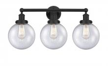 Innovations Lighting 616-3W-BK-G204-8 - Beacon - 3 Light - 26 inch - Matte Black - Bath Vanity Light