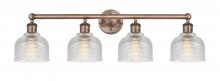 Innovations Lighting 616-4W-AC-G412 - Dayton - 4 Light - 33 inch - Antique Copper - Bath Vanity Light