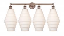  616-4W-AC-G671-8 - Cascade - 4 Light - 35 inch - Antique Copper - Bath Vanity Light