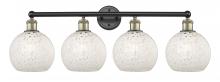 Innovations Lighting 616-4W-BAB-G1216-8WM - White Mouchette - 4 Light - 35 inch - Black Antique Brass - Bath Vanity Light