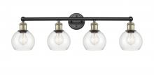 Innovations Lighting 616-4W-BAB-G122-6 - Athens - 4 Light - 33 inch - Black Antique Brass - Bath Vanity Light