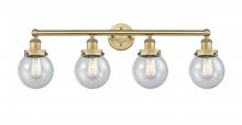 Innovations Lighting 616-4W-BB-G204-6 - Beacon - 4 Light - 33 inch - Brushed Brass - Bath Vanity Light