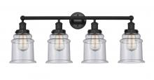 Innovations Lighting 616-4W-BK-G184 - Canton - 4 Light - 33 inch - Matte Black - Bath Vanity Light