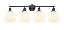 Innovations Lighting 616-4W-OB-G1217-8WV - White Venetian - 4 Light - 35 inch - Oil Rubbed Bronze - Bath Vanity Light