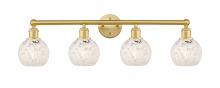 Innovations Lighting 616-4W-SG-G1216-6WM - White Mouchette - 4 Light - 33 inch - Satin Gold - Bath Vanity Light