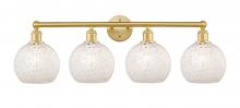 Innovations Lighting 616-4W-SG-G1216-8WM - White Mouchette - 4 Light - 35 inch - Satin Gold - Bath Vanity Light