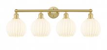 Innovations Lighting 616-4W-SG-G1217-8WV - White Venetian - 4 Light - 35 inch - Satin Gold - Bath Vanity Light