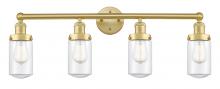 Innovations Lighting 616-4W-SG-G312 - Dover - 4 Light - 32 inch - Satin Gold - Bath Vanity Light