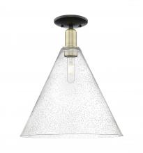 Innovations Lighting 716-1C-BAB-GBC-164 - Berkshire Glass - 1 Light - 16 inch - Black Antique Brass - Semi-Flush Mount