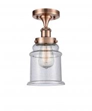 Innovations Lighting 916-1C-AC-G184 - Canton - 1 Light - 6 inch - Antique Copper - Semi-Flush Mount