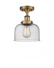 Innovations Lighting 916-1C-BB-G74 - Bell - 1 Light - 8 inch - Brushed Brass - Semi-Flush Mount