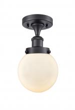 Innovations Lighting 916-1C-BK-G201-6 - Beacon - 1 Light - 6 inch - Matte Black - Semi-Flush Mount