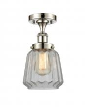 Innovations Lighting 916-1C-PN-G142 - Chatham - 1 Light - 6 inch - Polished Nickel - Semi-Flush Mount