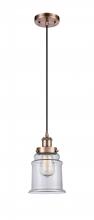 Innovations Lighting 916-1P-AC-G182 - Canton - 1 Light - 6 inch - Antique Copper - Cord hung - Mini Pendant